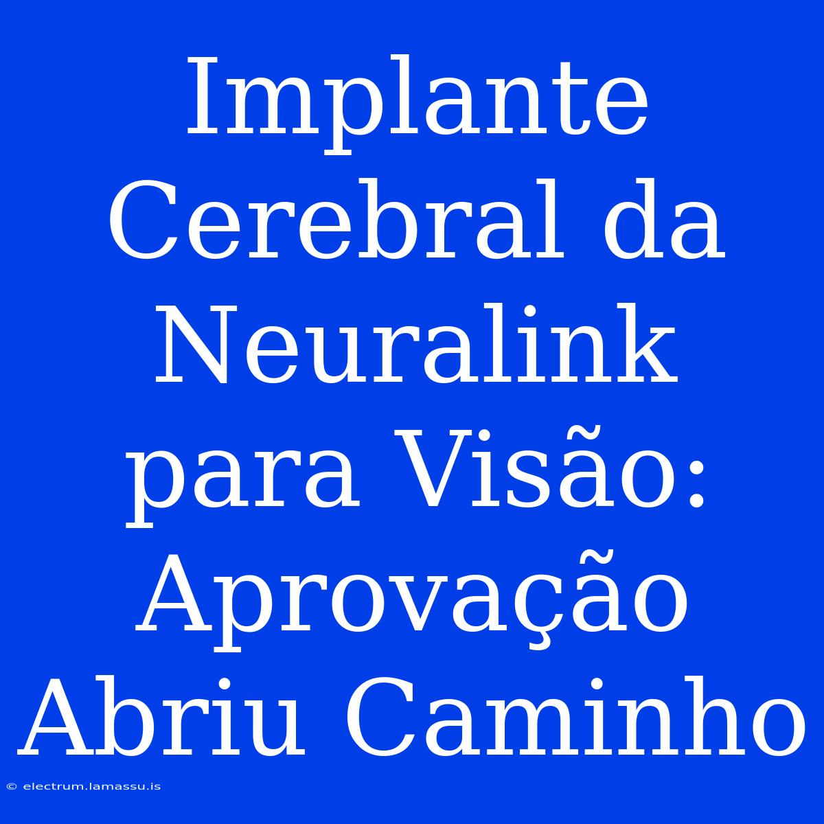 Implante Cerebral Da Neuralink Para Visão: Aprovação Abriu Caminho