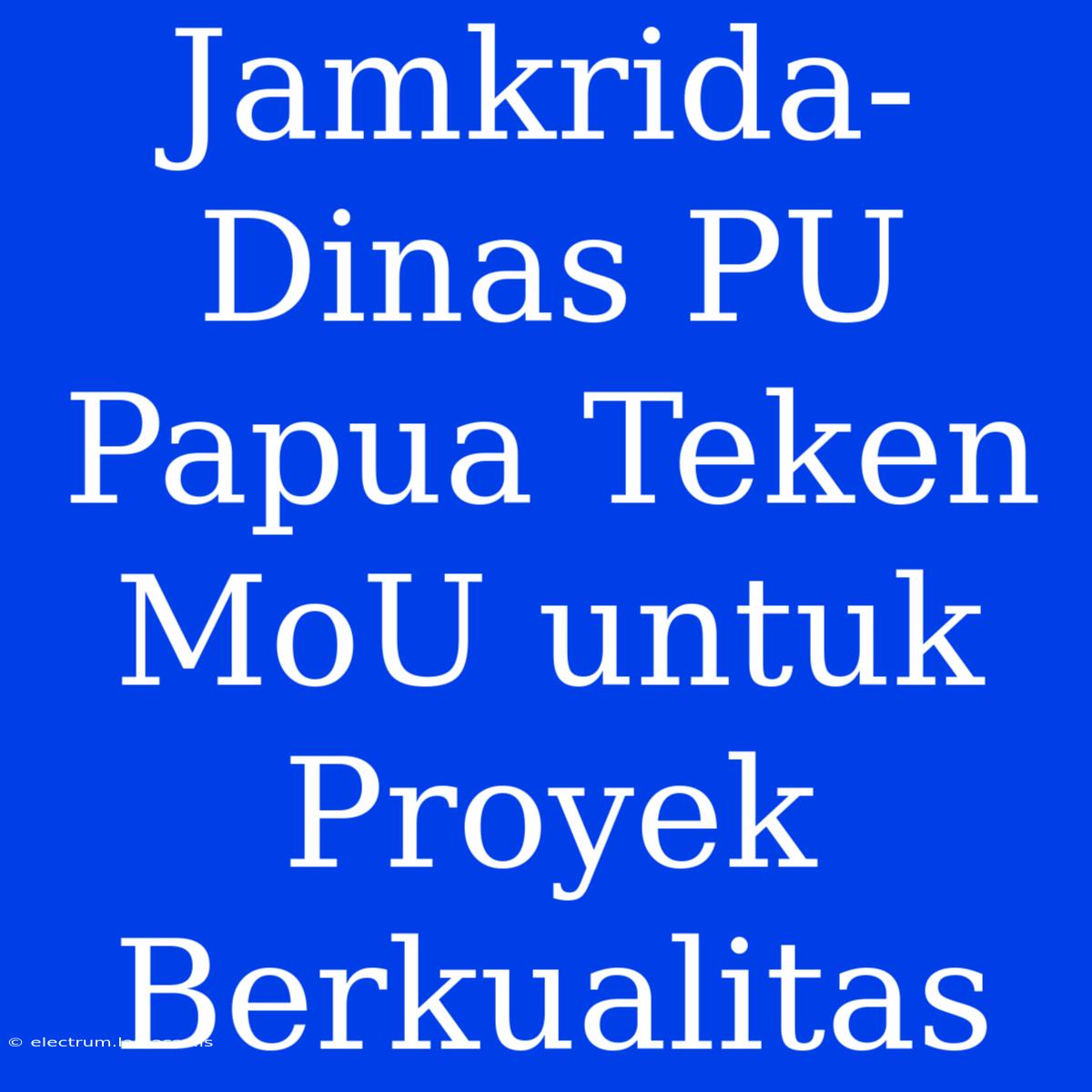 Jamkrida-Dinas PU Papua Teken MoU Untuk Proyek Berkualitas 