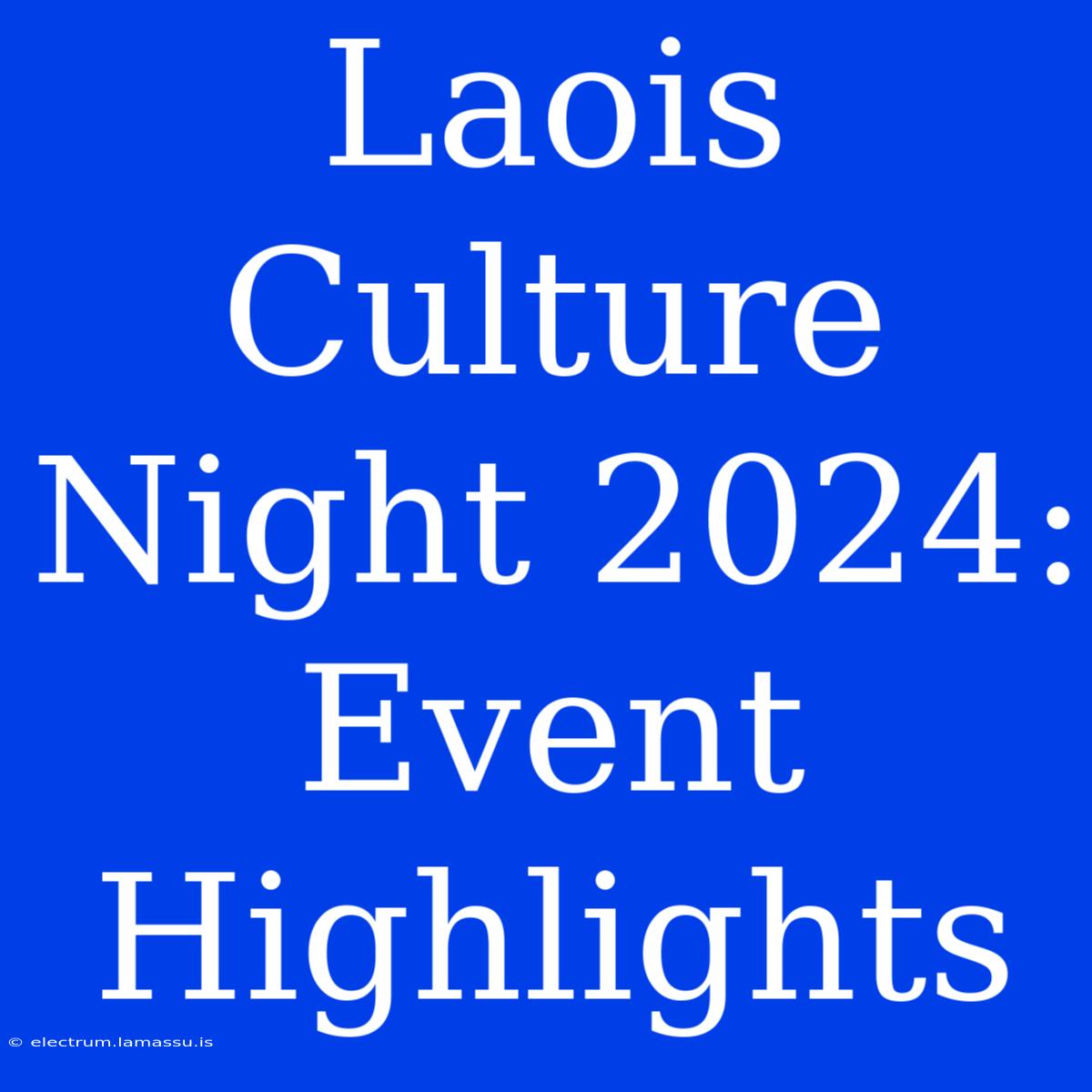 Laois Culture Night 2024: Event Highlights