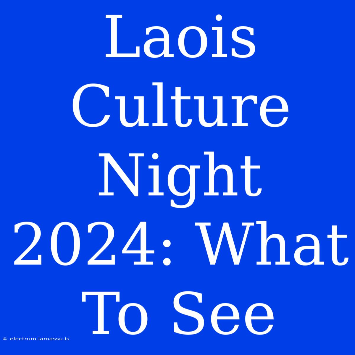 Laois Culture Night 2024: What To See