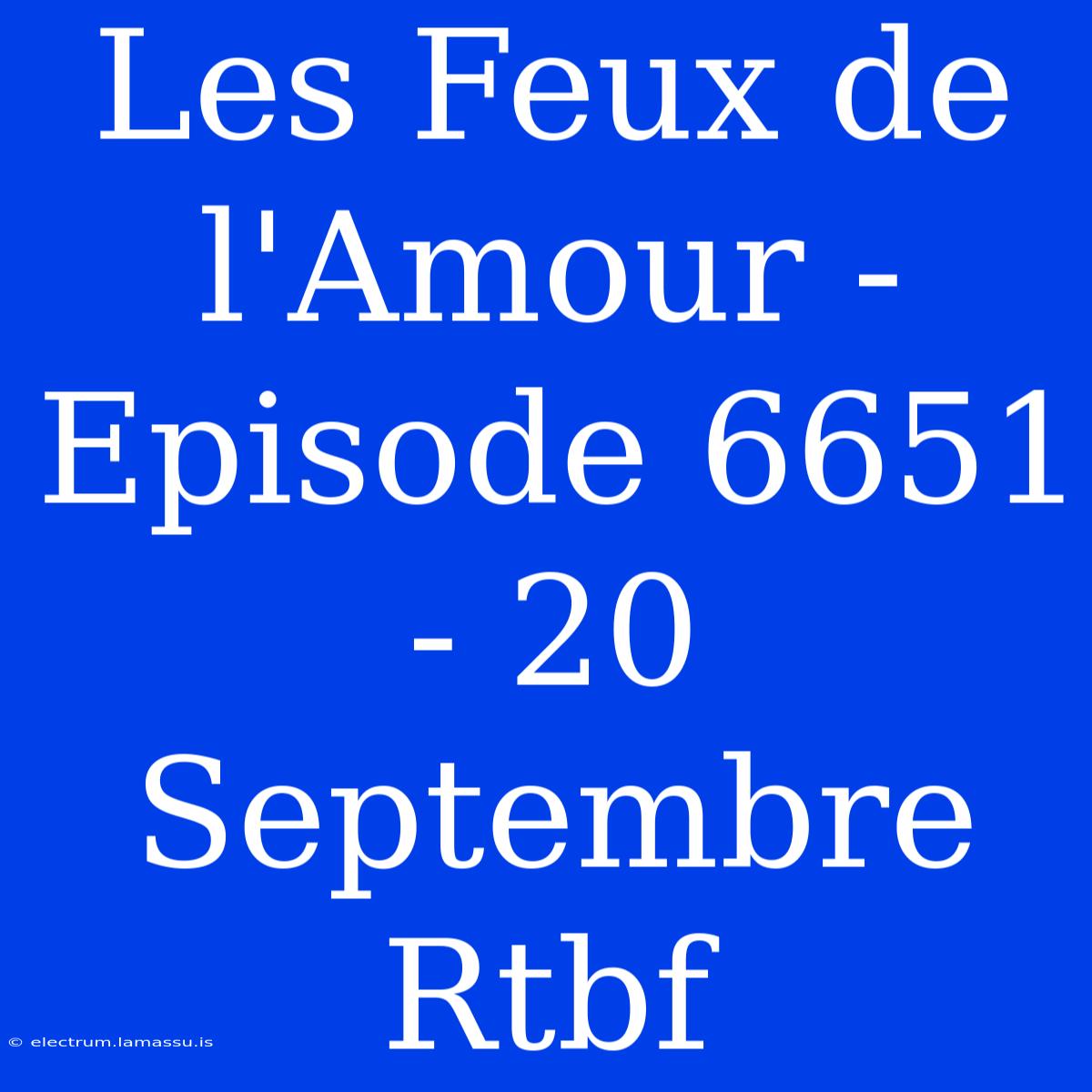 Les Feux De L'Amour - Episode 6651 - 20 Septembre Rtbf