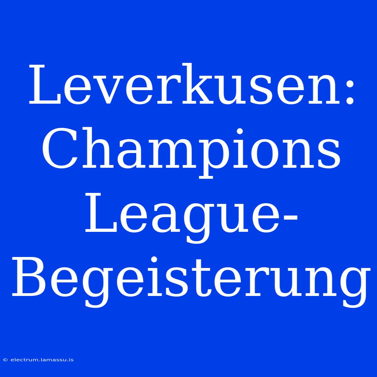 Leverkusen: Champions League-Begeisterung