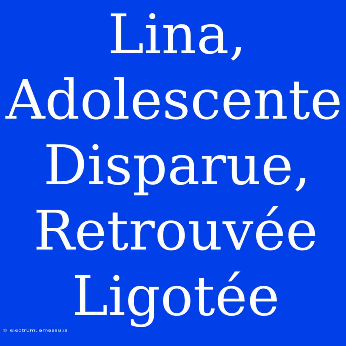 Lina, Adolescente Disparue, Retrouvée Ligotée