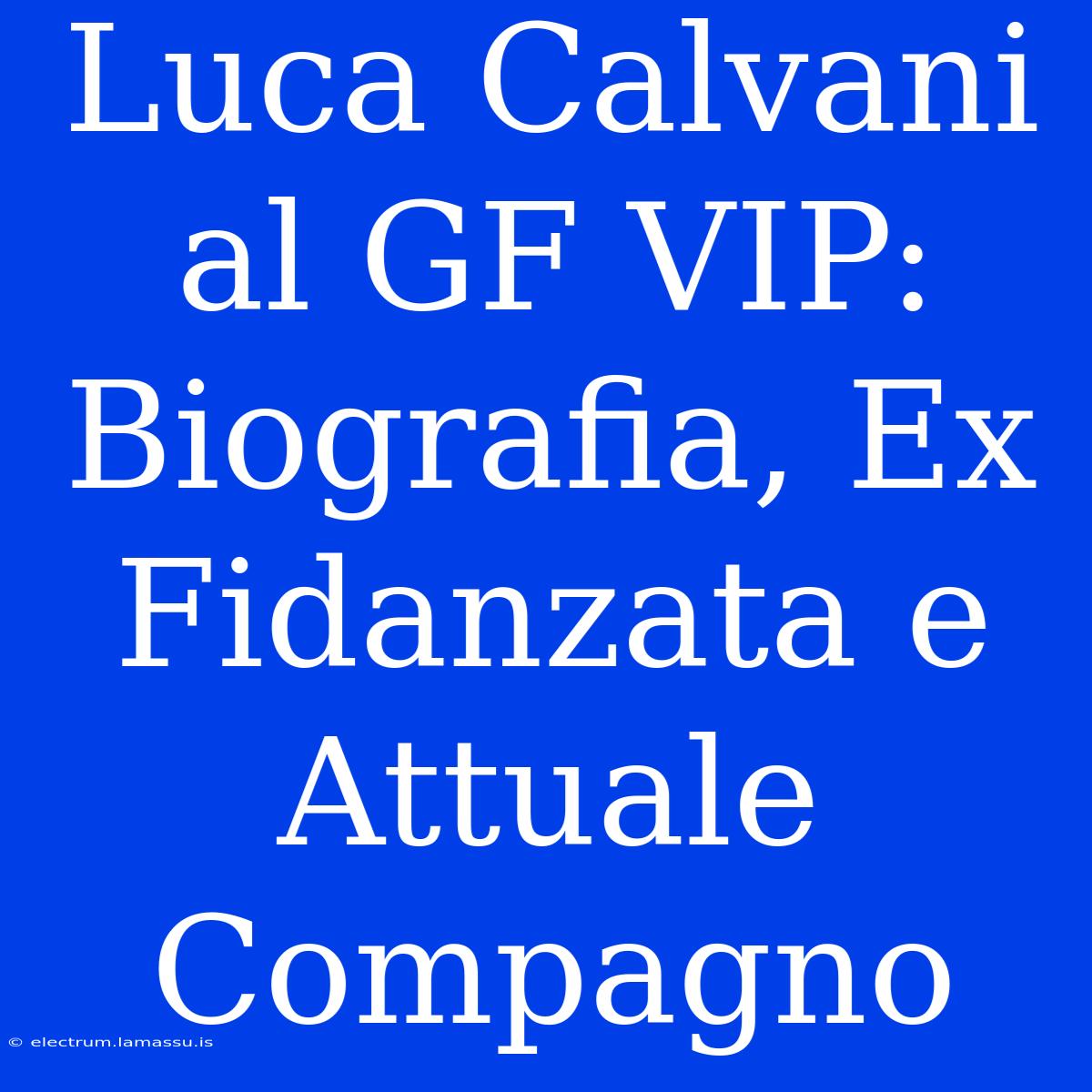 Luca Calvani Al GF VIP: Biografia, Ex Fidanzata E Attuale Compagno