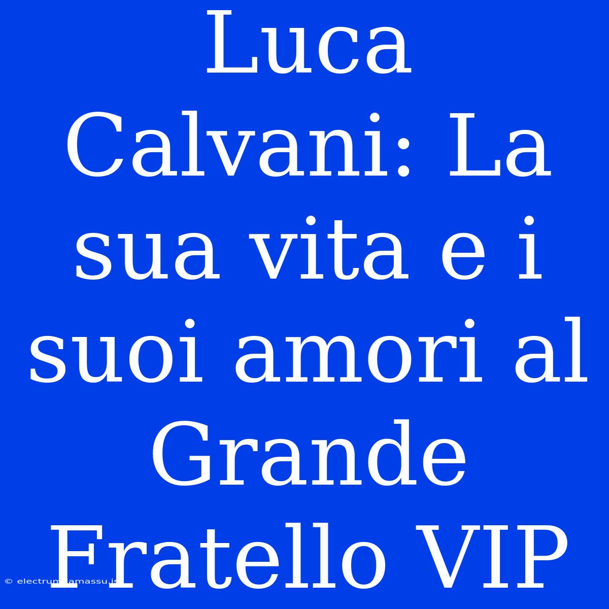 Luca Calvani: La Sua Vita E I Suoi Amori Al Grande Fratello VIP