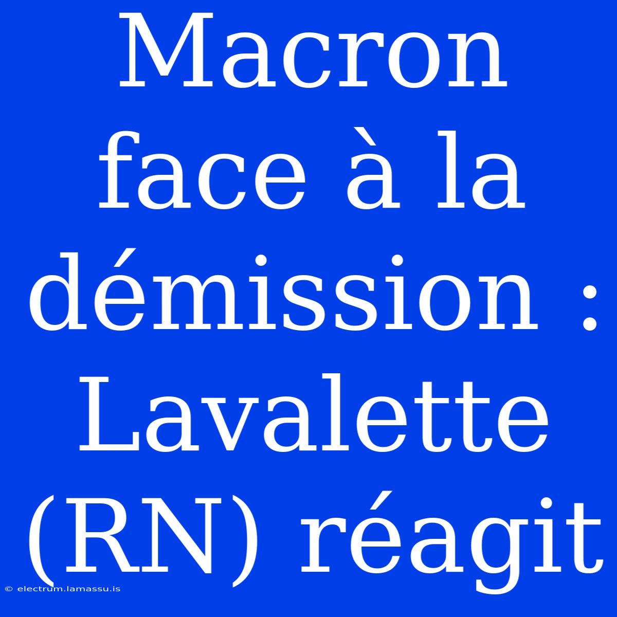 Macron Face À La Démission : Lavalette (RN) Réagit