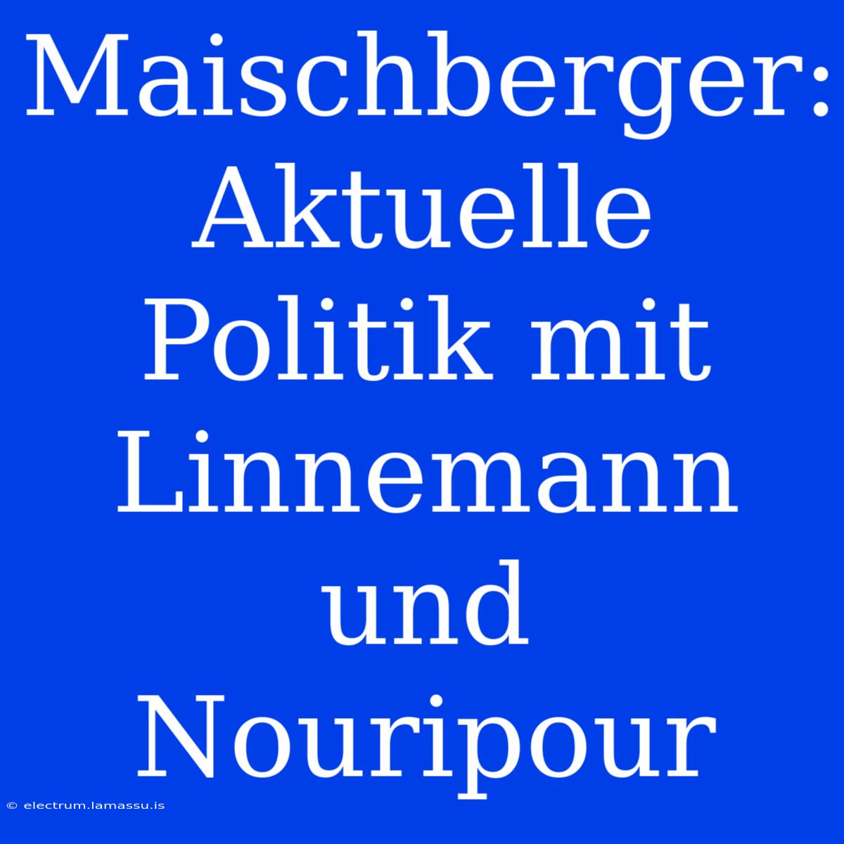 Maischberger: Aktuelle Politik Mit Linnemann Und Nouripour