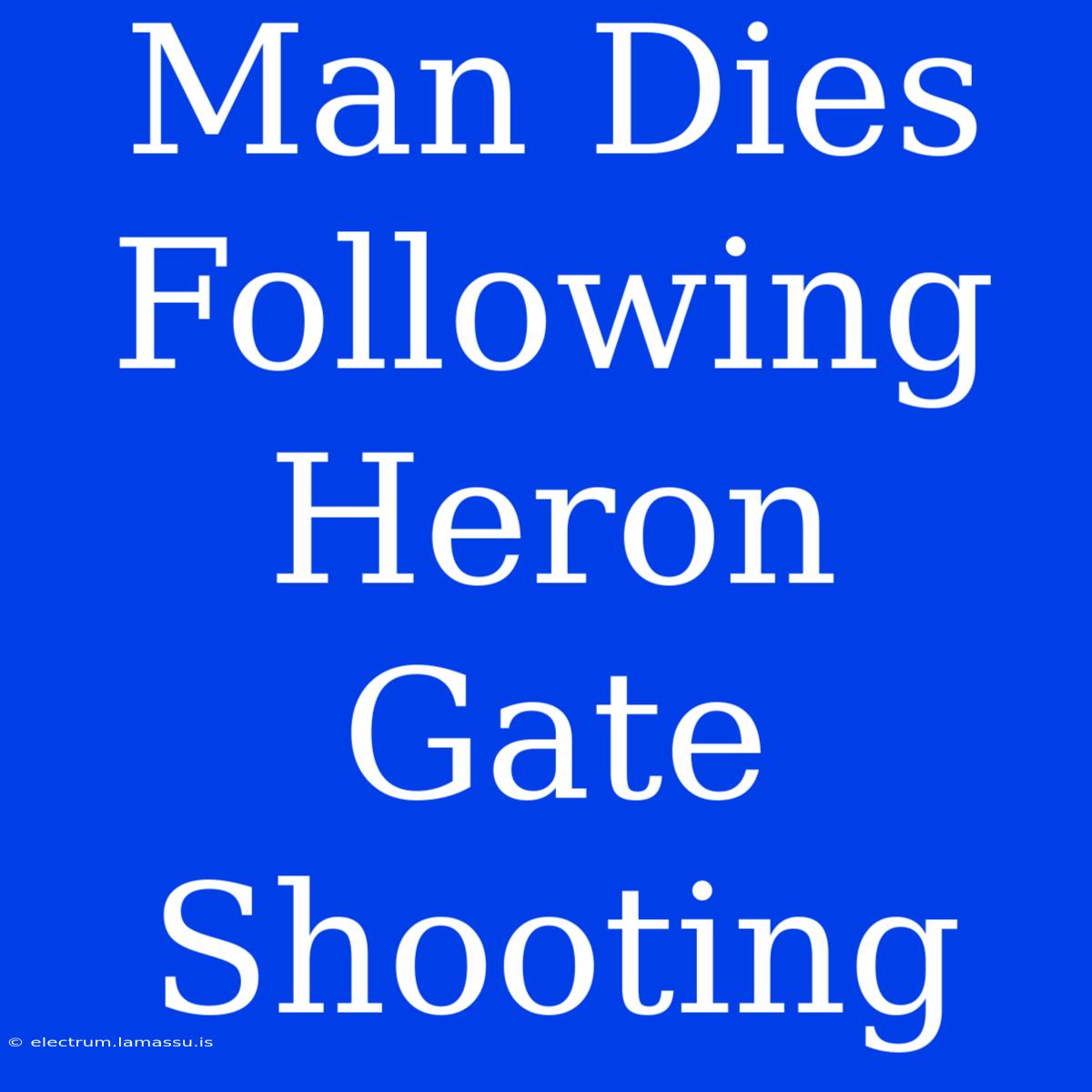 Man Dies Following Heron Gate Shooting