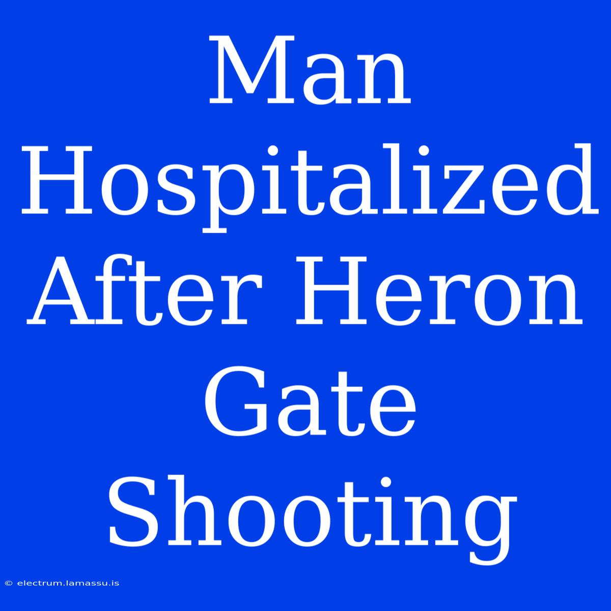 Man Hospitalized After Heron Gate Shooting