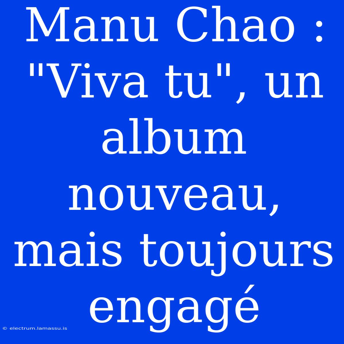 Manu Chao : 