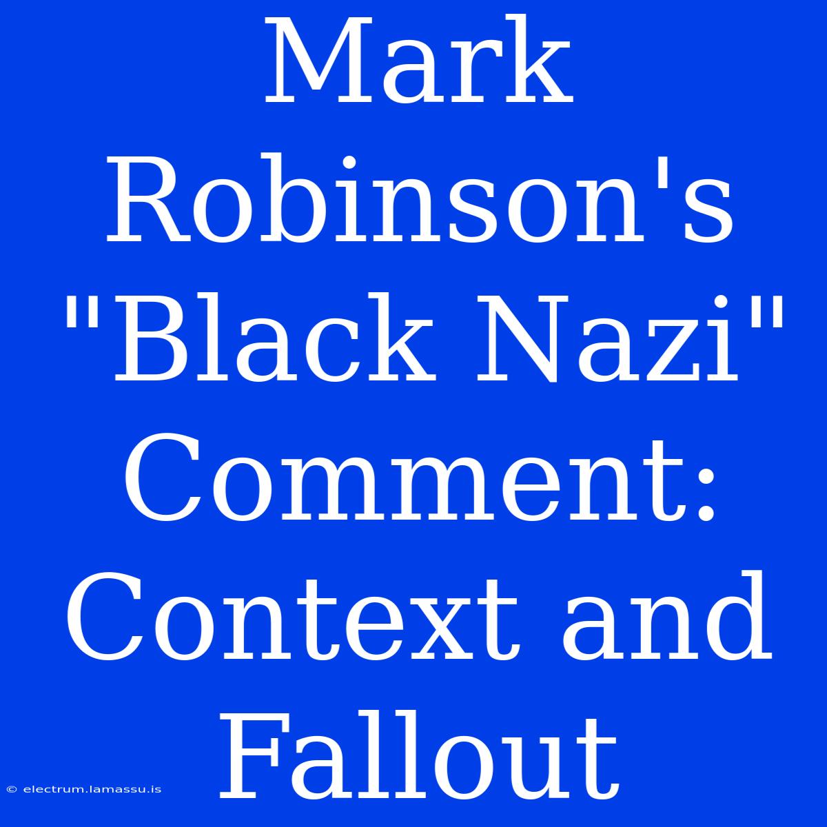 Mark Robinson's 