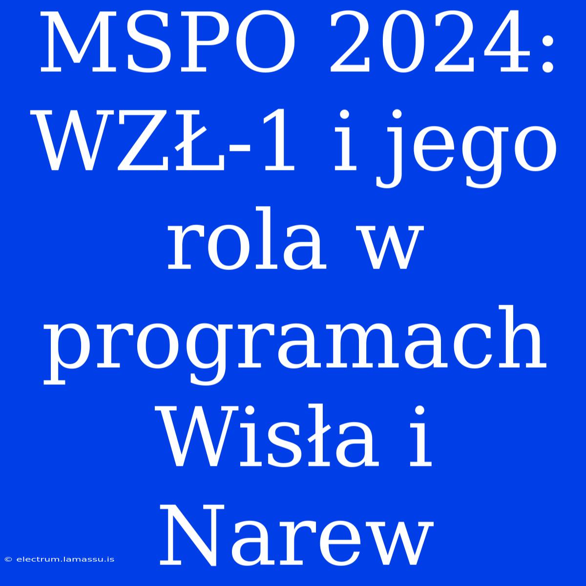 MSPO 2024: WZŁ-1 I Jego Rola W Programach Wisła I Narew