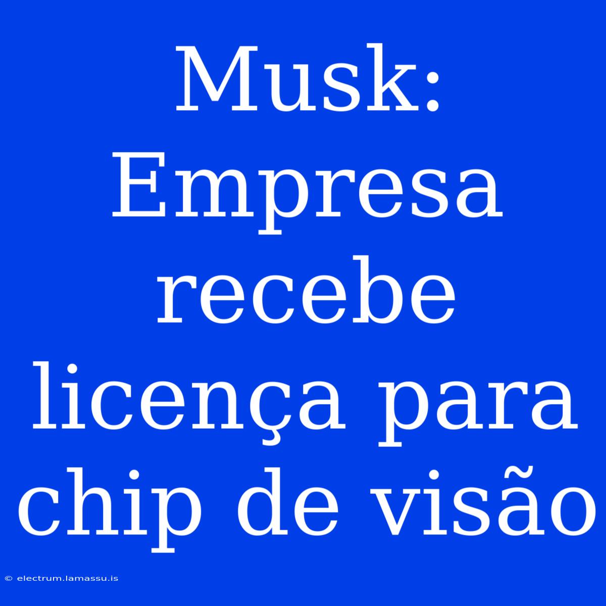 Musk: Empresa Recebe Licença Para Chip De Visão