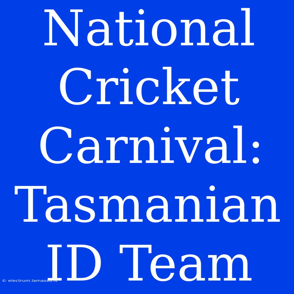 National Cricket Carnival: Tasmanian ID Team