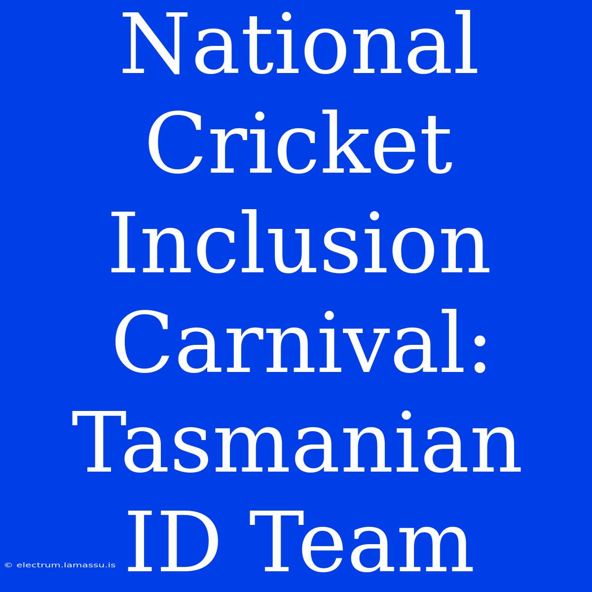 National Cricket Inclusion Carnival: Tasmanian ID Team