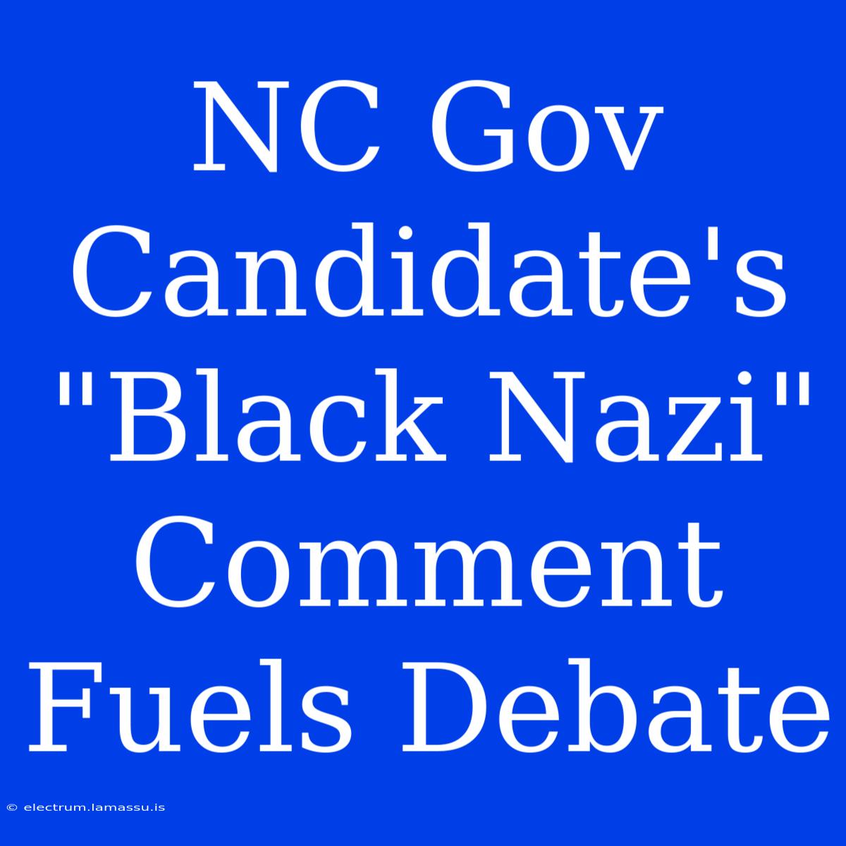 NC Gov Candidate's 