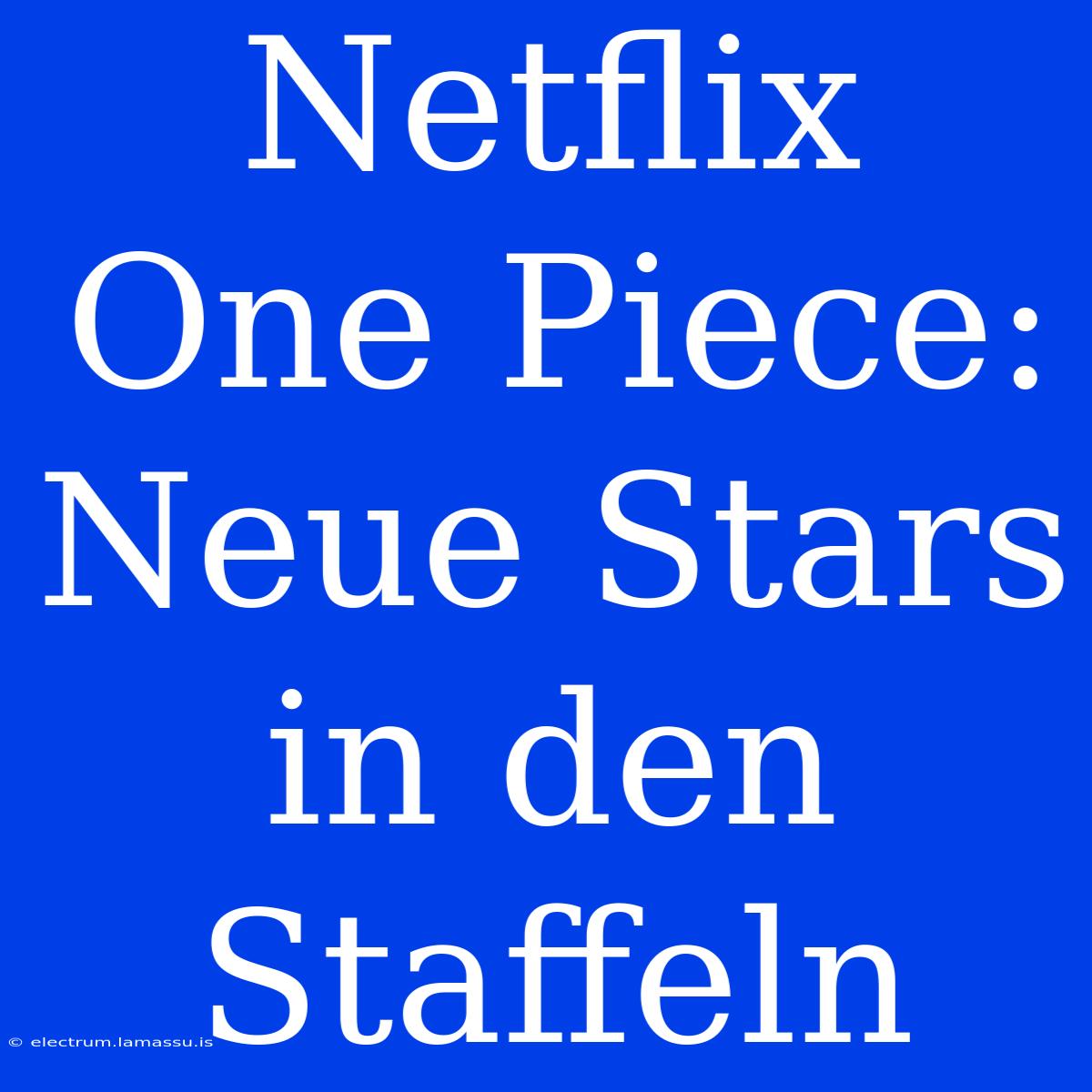 Netflix One Piece: Neue Stars In Den Staffeln