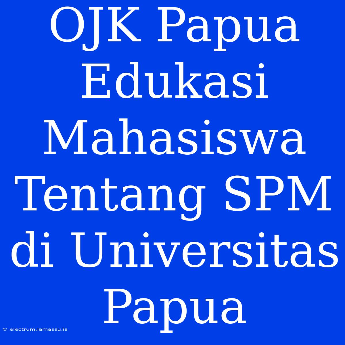 OJK Papua Edukasi Mahasiswa Tentang SPM Di Universitas Papua