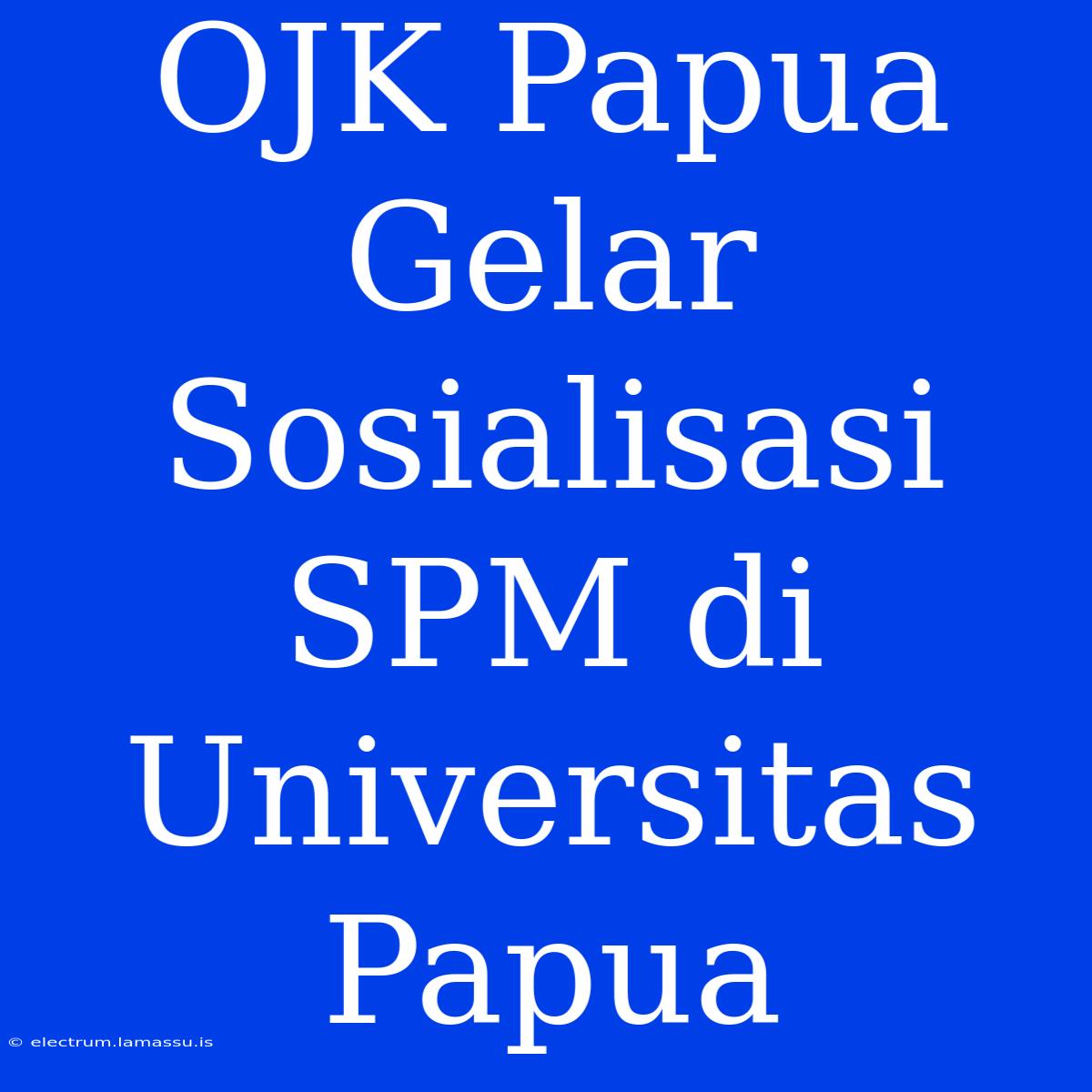 OJK Papua Gelar Sosialisasi SPM Di Universitas Papua