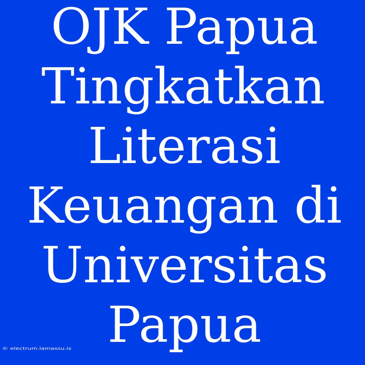 OJK Papua Tingkatkan Literasi Keuangan Di Universitas Papua