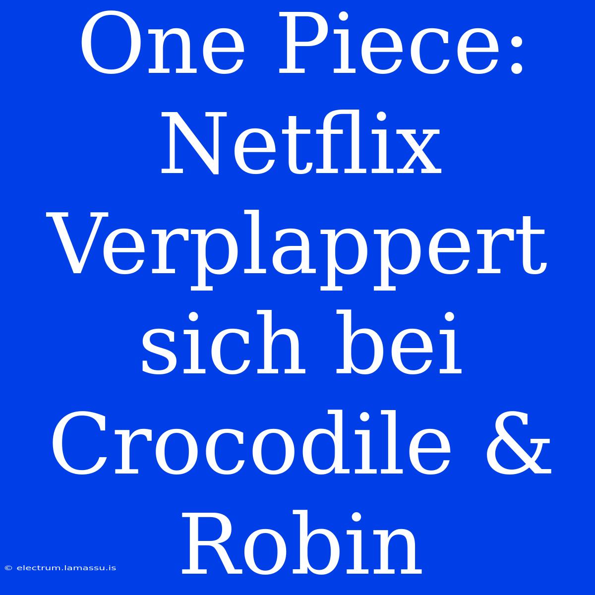 One Piece: Netflix Verplappert Sich Bei Crocodile & Robin