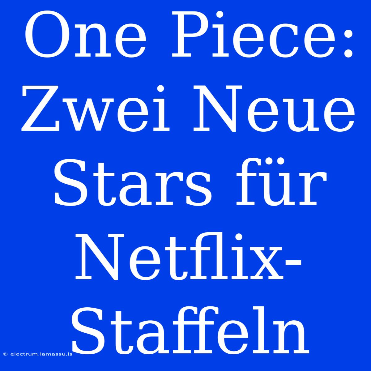 One Piece: Zwei Neue Stars Für Netflix-Staffeln