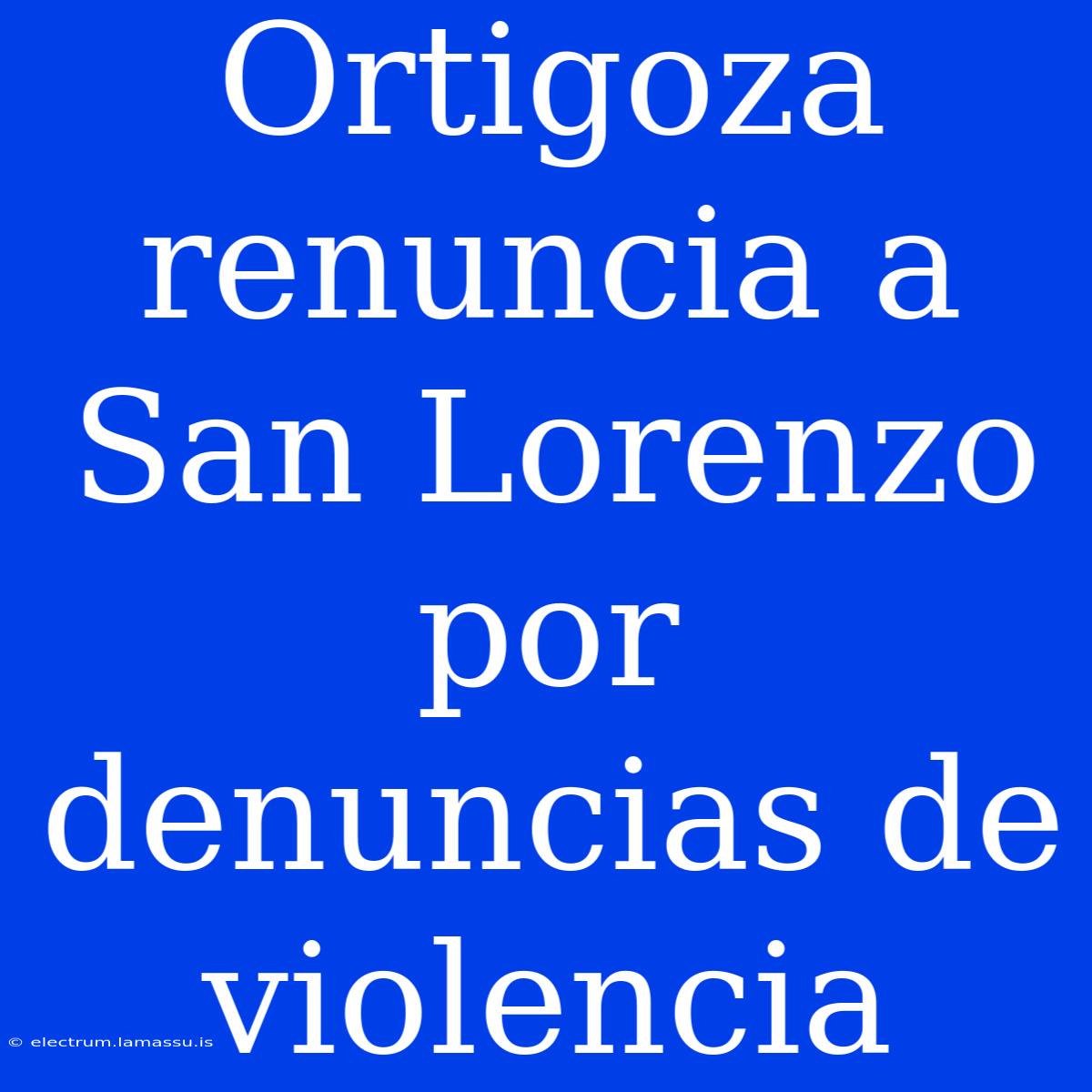 Ortigoza Renuncia A San Lorenzo Por Denuncias De Violencia