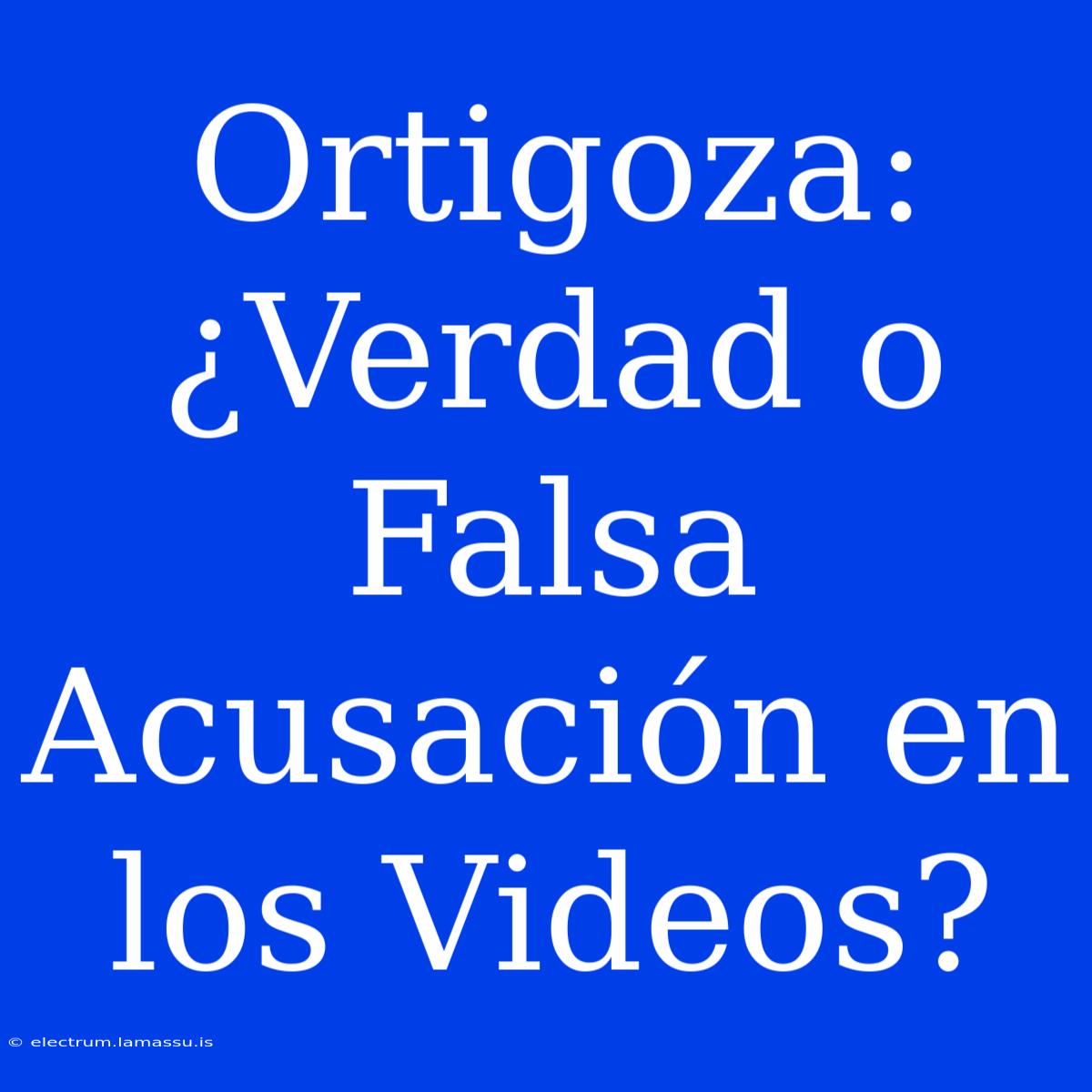 Ortigoza: ¿Verdad O Falsa Acusación En Los Videos? 