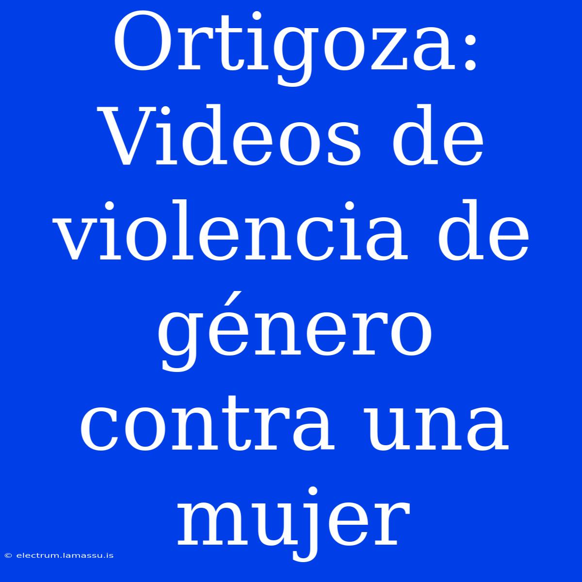 Ortigoza: Videos De Violencia De Género Contra Una Mujer