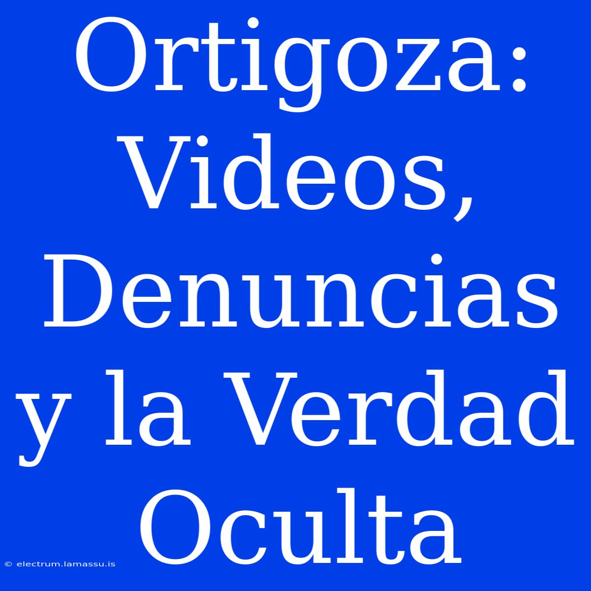 Ortigoza: Videos, Denuncias Y La Verdad Oculta