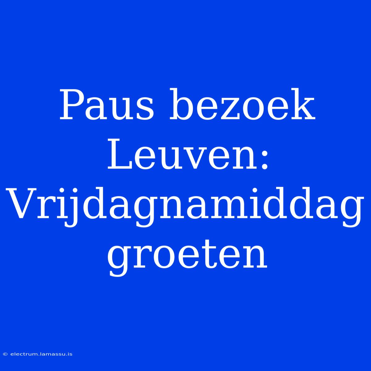 Paus Bezoek Leuven: Vrijdagnamiddag Groeten