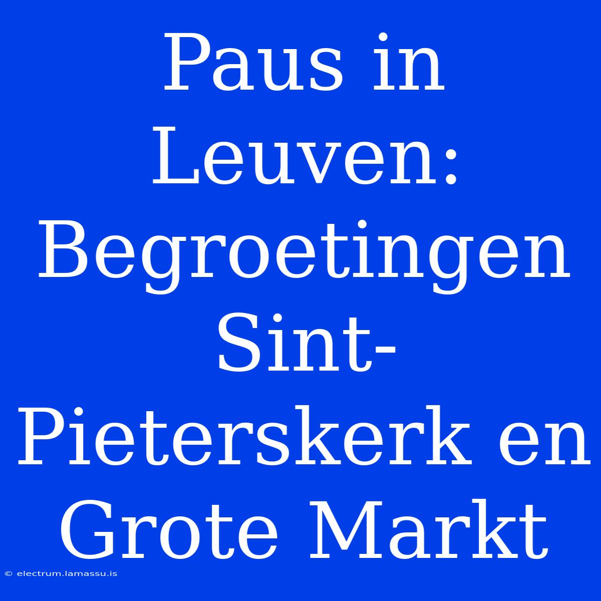 Paus In Leuven: Begroetingen Sint-Pieterskerk En Grote Markt