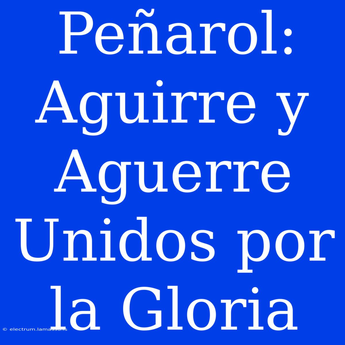 Peñarol: Aguirre Y Aguerre Unidos Por La Gloria