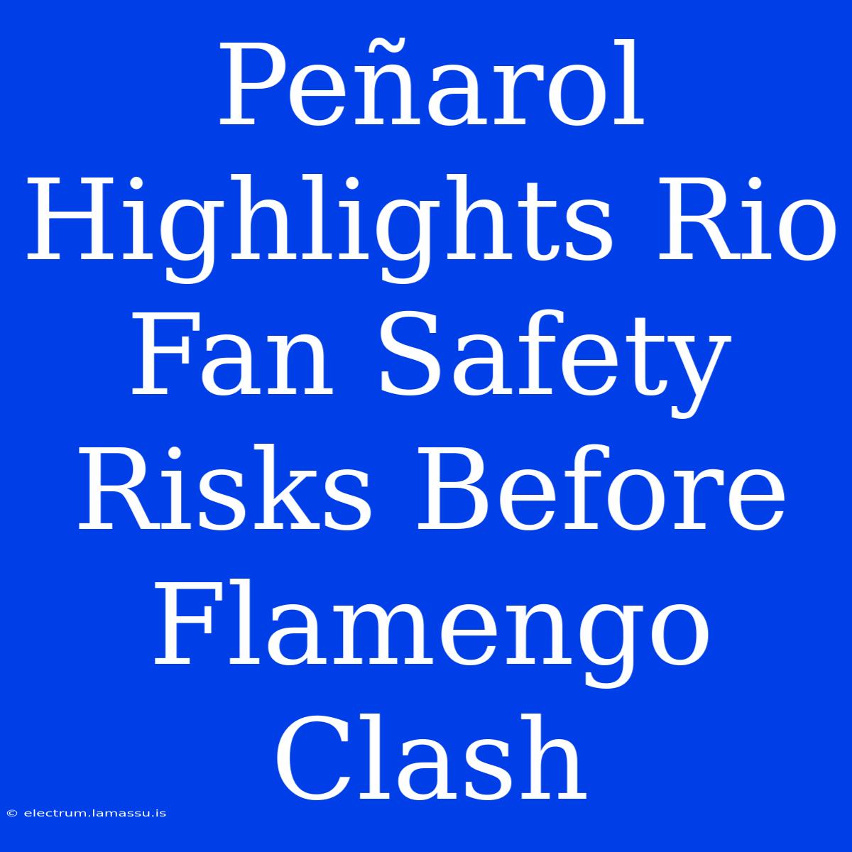 Peñarol Highlights Rio Fan Safety Risks Before Flamengo Clash