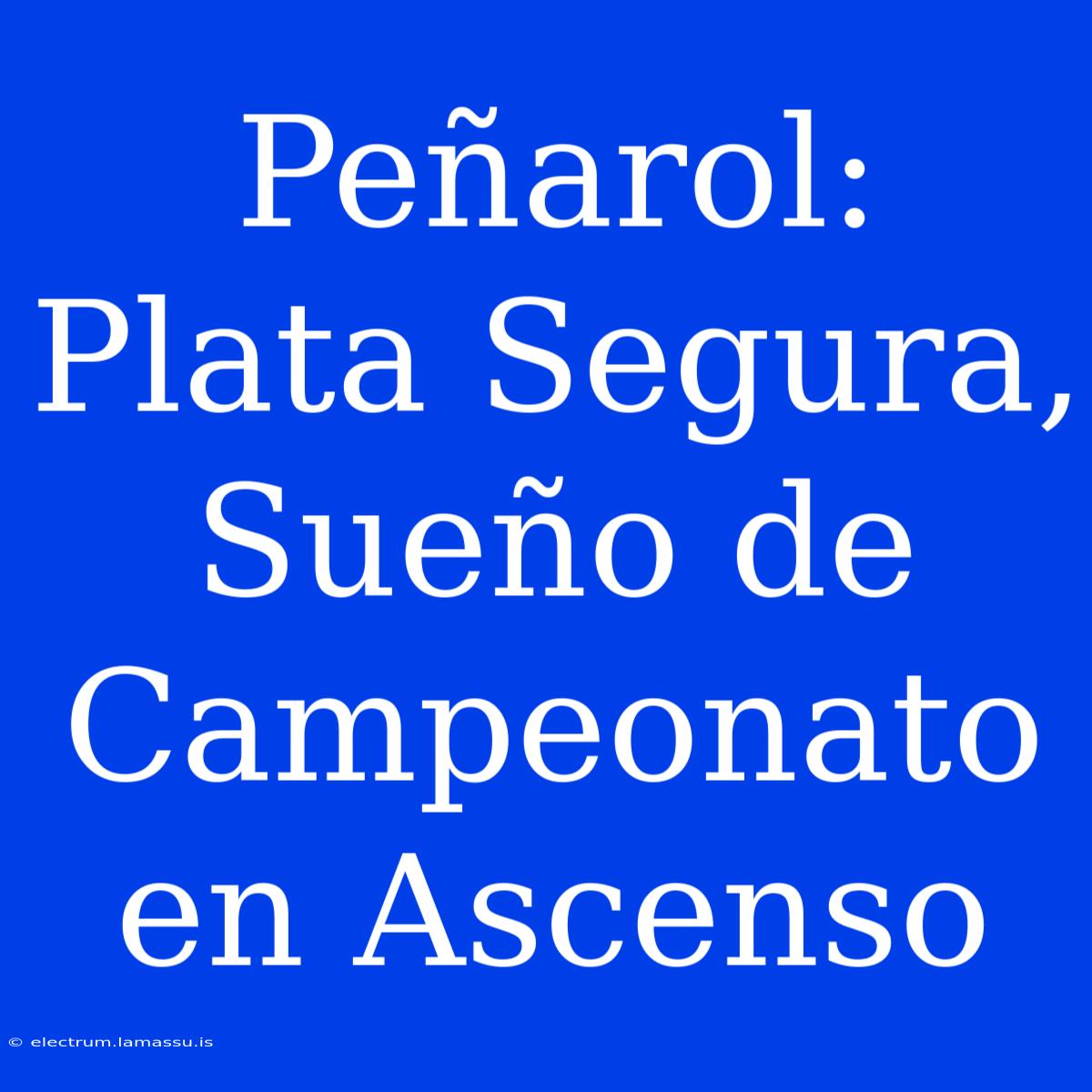 Peñarol: Plata Segura, Sueño De Campeonato En Ascenso