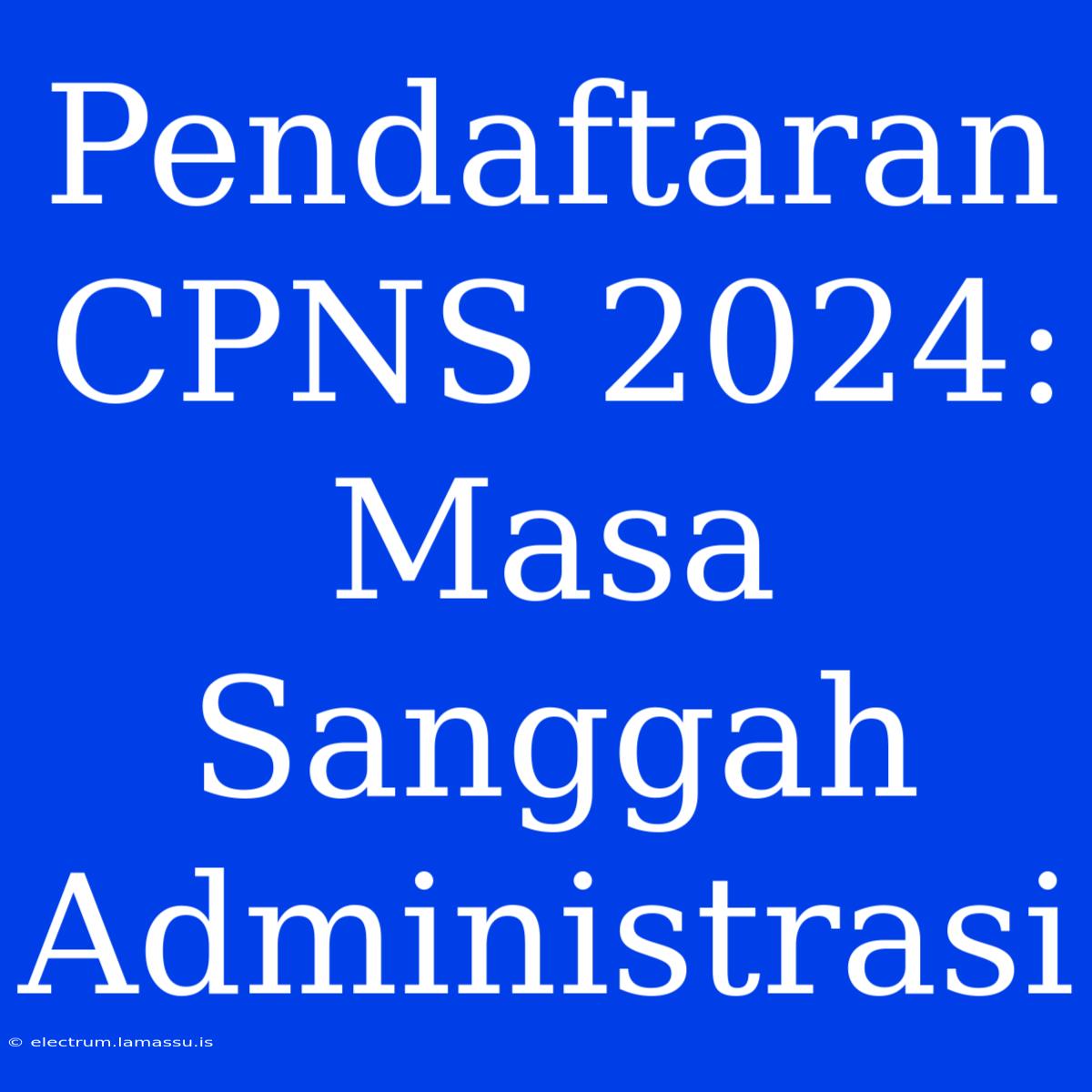 Pendaftaran CPNS 2024: Masa Sanggah Administrasi