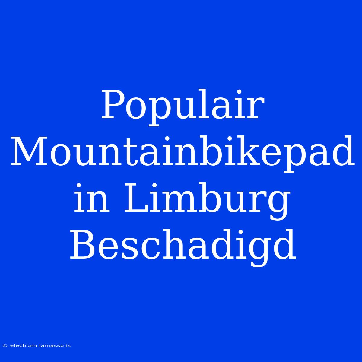 Populair Mountainbikepad In Limburg Beschadigd