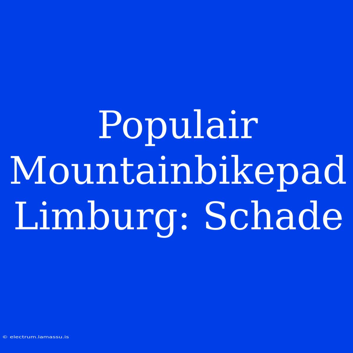 Populair Mountainbikepad Limburg: Schade