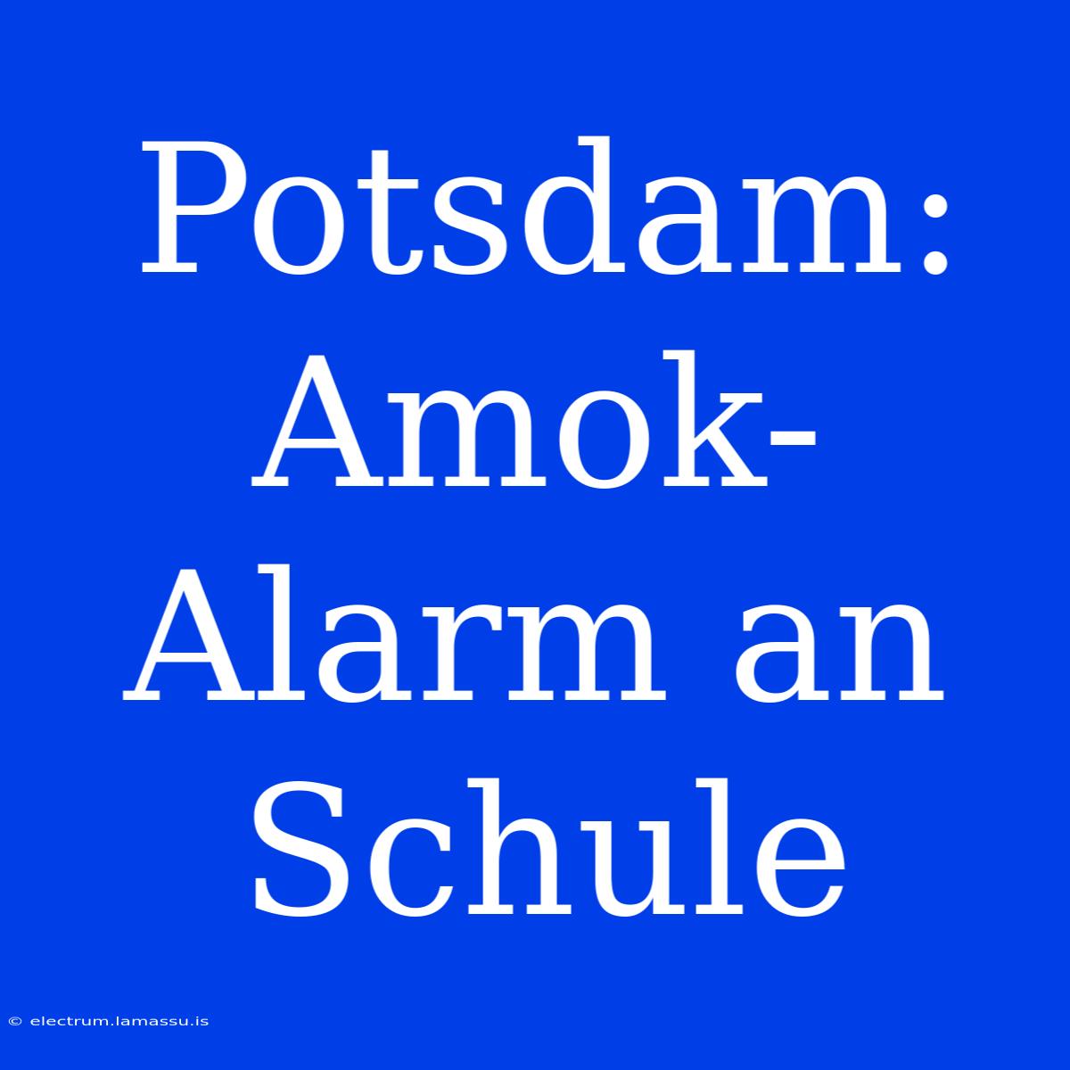 Potsdam: Amok-Alarm An Schule