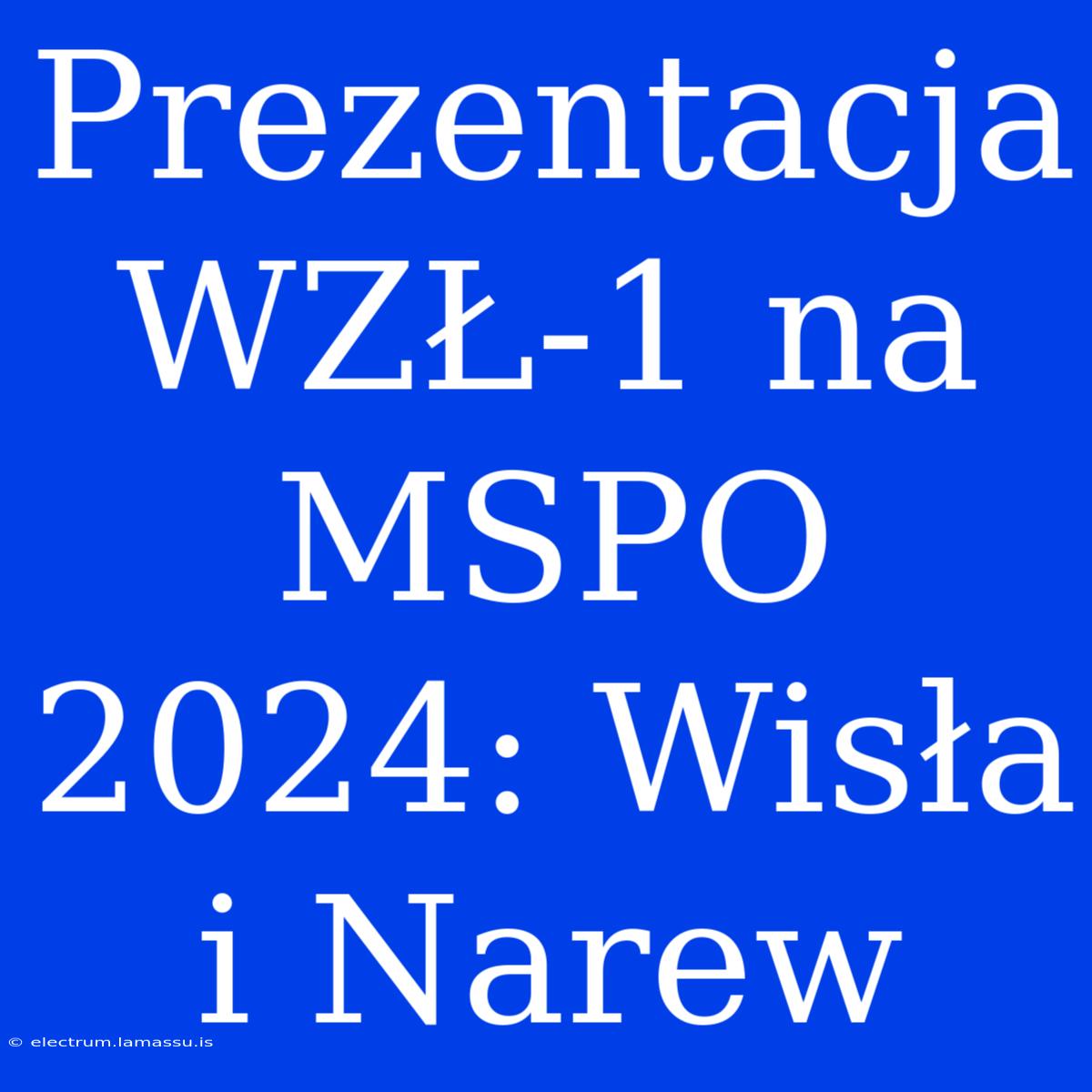 Prezentacja WZŁ-1 Na MSPO 2024: Wisła I Narew