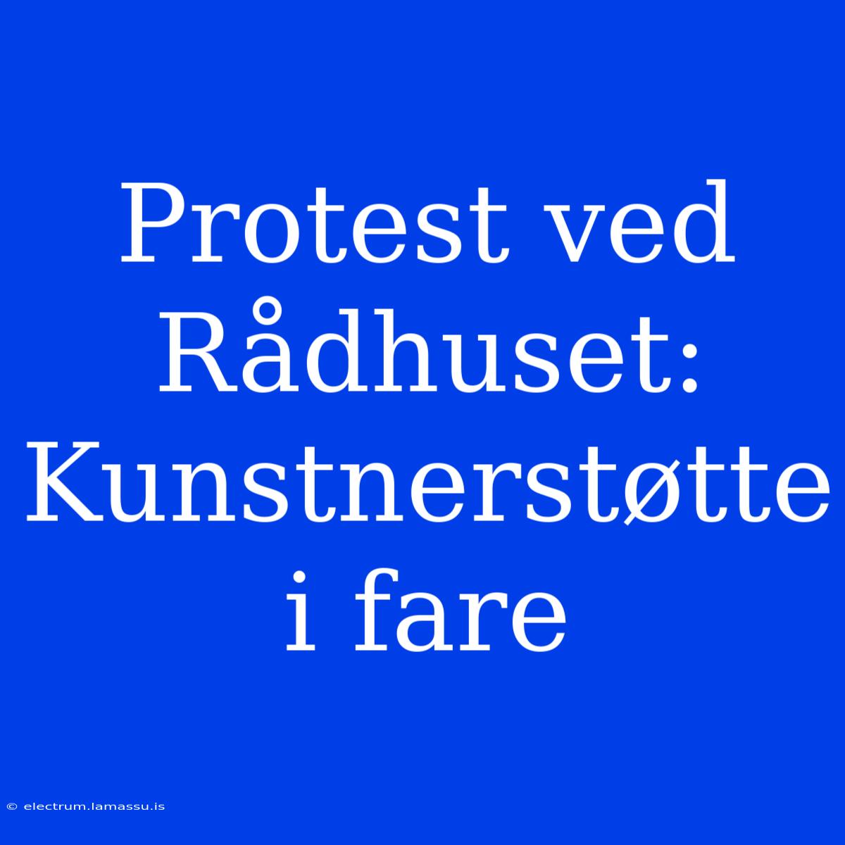 Protest Ved Rådhuset: Kunstnerstøtte I Fare