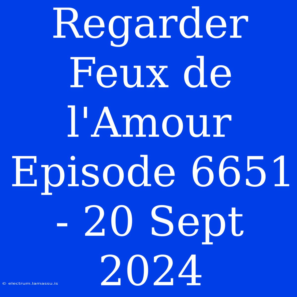 Regarder Feux De L'Amour Episode 6651 - 20 Sept 2024