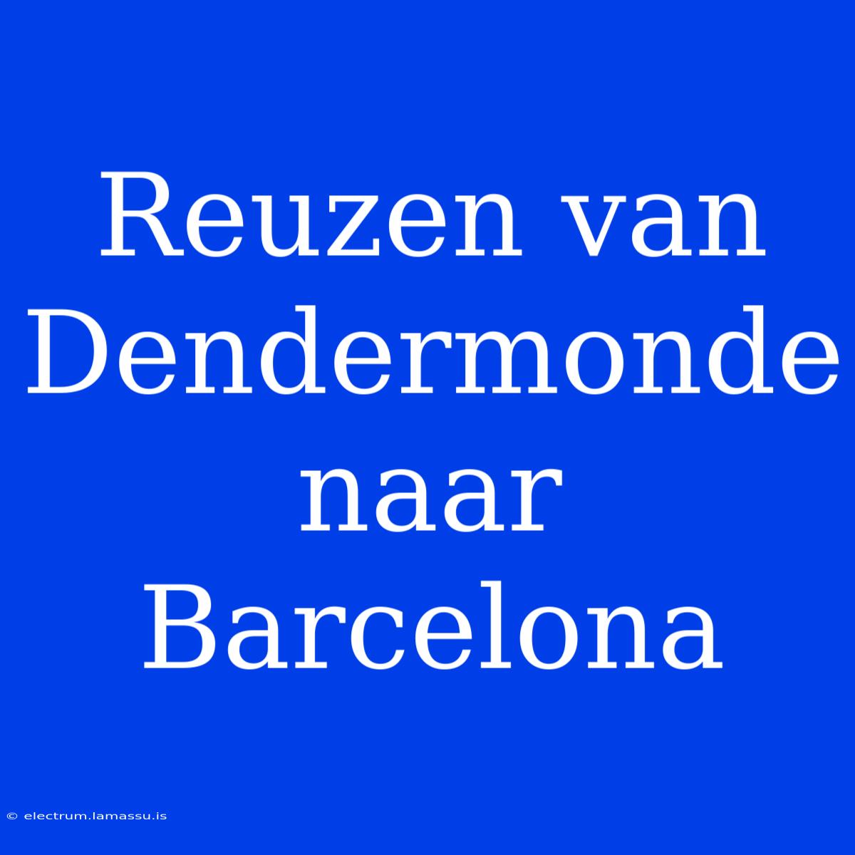 Reuzen Van Dendermonde Naar Barcelona