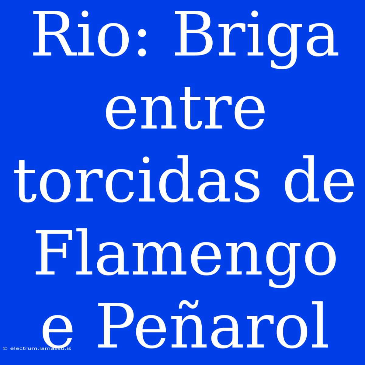 Rio: Briga Entre Torcidas De Flamengo E Peñarol