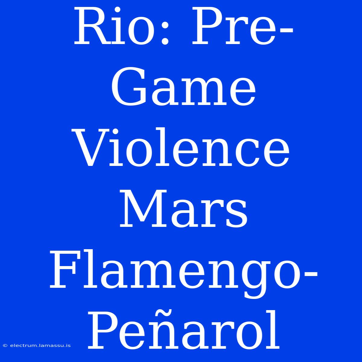 Rio: Pre-Game Violence Mars Flamengo-Peñarol