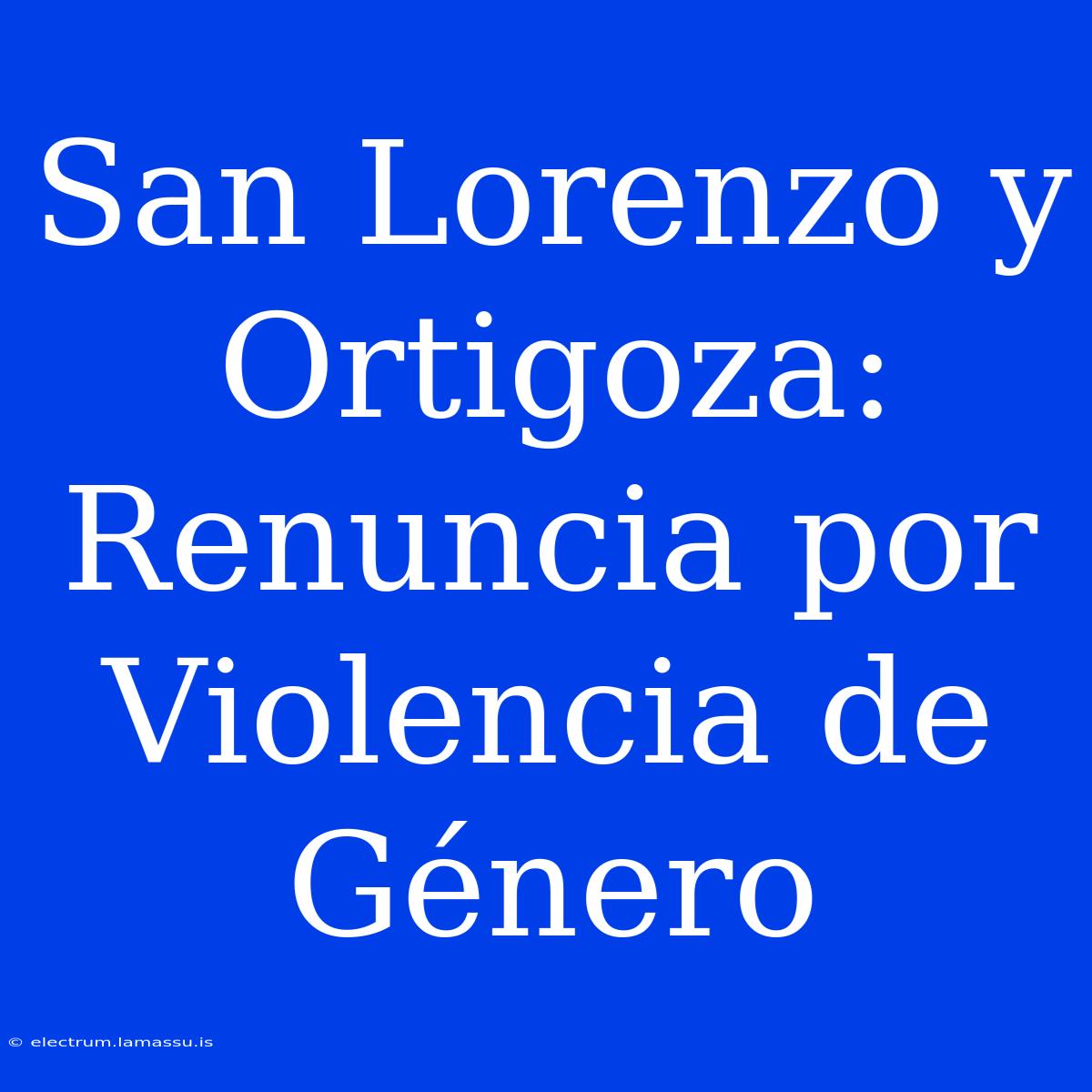 San Lorenzo Y Ortigoza: Renuncia Por Violencia De Género