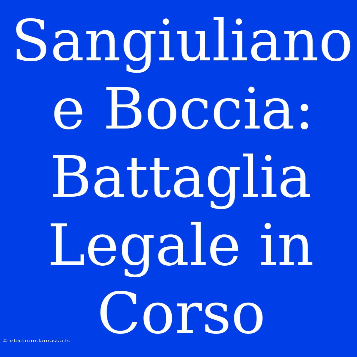 Sangiuliano E Boccia: Battaglia Legale In Corso