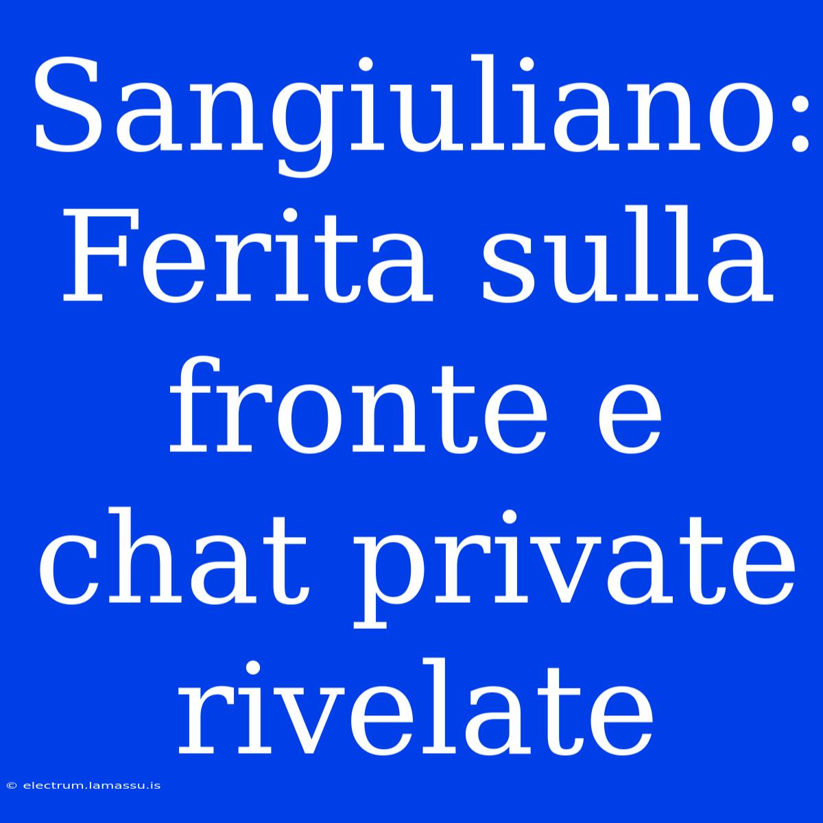 Sangiuliano: Ferita Sulla Fronte E Chat Private Rivelate