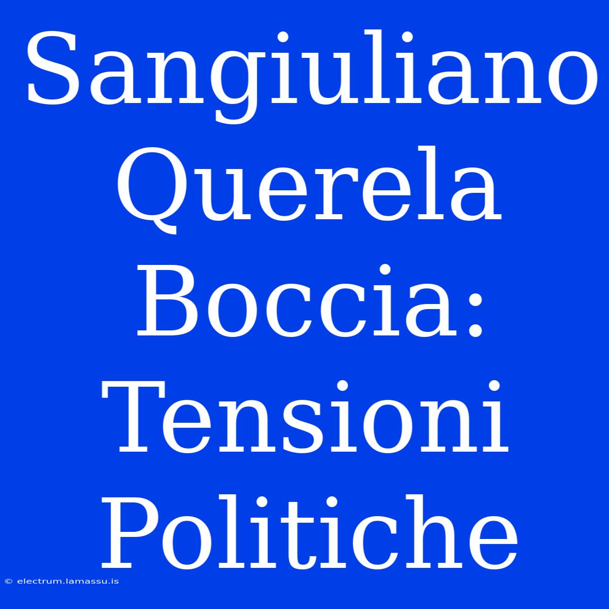 Sangiuliano Querela Boccia: Tensioni Politiche