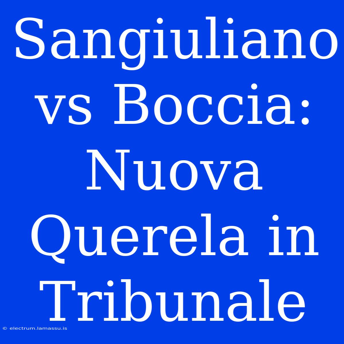 Sangiuliano Vs Boccia: Nuova Querela In Tribunale